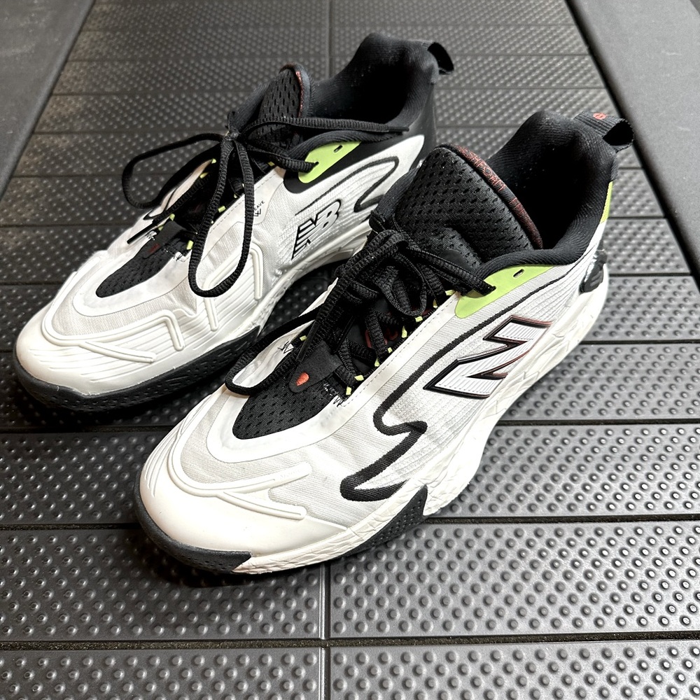 New Balance White Black Neon Green Men’s Athletic Sneakers